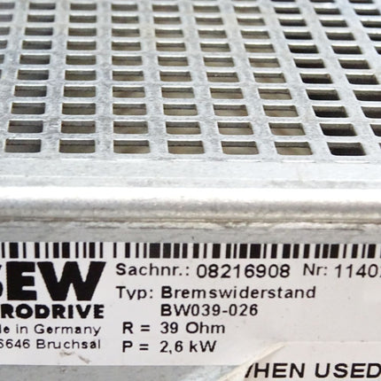 SEW Eurodrive 08216908 BW039-026 Bremswiderstand 39Ohm 2.6kW