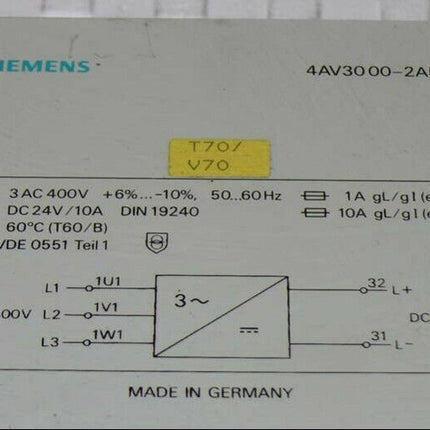 Siemens Stromversorgung 4AV3000-2AB Trafo