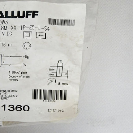 Balluff BOS00W3  Einweglichtschranke BLS18M-XX-1P-E5-L-S4 / Neu OVP