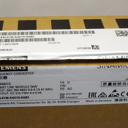 Siemens Sinamics 5kW 6SL3130-6AE15-0AB1 / 6SL3 130-6AE15-0AB1 / OVP