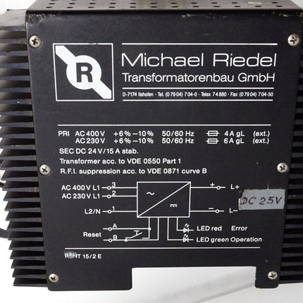 Michael Riedel Trafo RSNT15 RSNT 15 230-400V auf 24VDC 0.53kVA