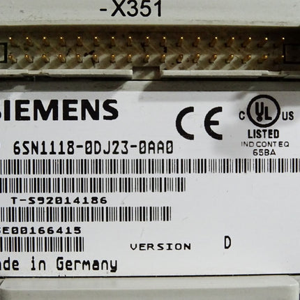 Siemens 6SN1118-0DJ23-0AA0 Version D Simodrive 611 Regelungseinschub