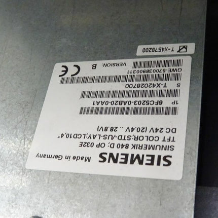 Siemens 6FC5203-0AB20-0AA1 TFT Color 840D + 6FC5210-0DA20-1AA1 Sinumerik MMC 103