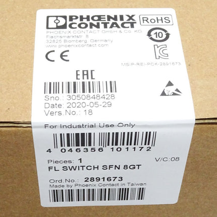 Phoenix Contact 2891673 FL SWITCH SFN 8GT Ethernet Switch / Neu OVP versiegelt