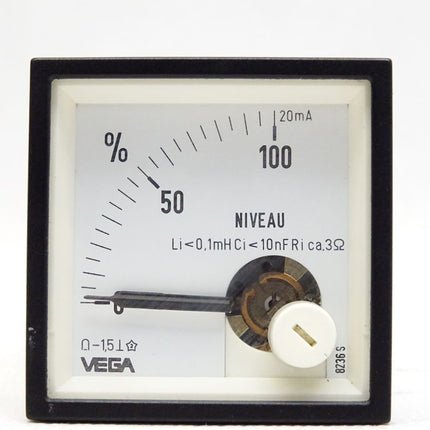 Vega Analoges Einbaumessgerät Voltmeter 0-20mA 0-100% ca. 48x48mm