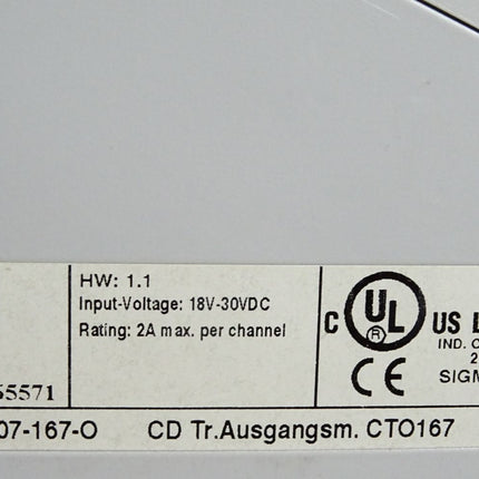 Sigmatek CTO167 Digitales Ausgangsmodul 12-007-167-O CD HW:1.1