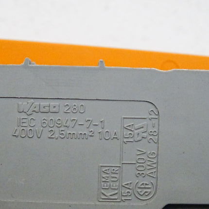 Wago 280-606 400V 10A / Inhalt : 4 Stück + Endplatte / Neu