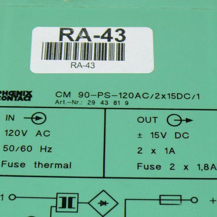 Phönix CM90-PS-120AC/2x15DC/1 / CM 90-PS-120AC/2x15DC/1