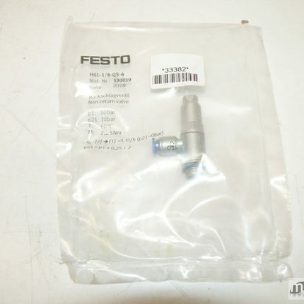 Neu-OVP: Festo HGL-1/8-QS-4 Rückschlag-Ventil  530039