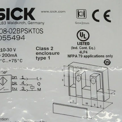 Sick IQ08-02BPSKTOS Induktiver Nährungssensor 1055494 Neu-versiegelt