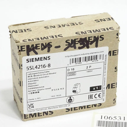 Siemens Leitungsschutzschalter 5SL4216-8 / Neu OVP