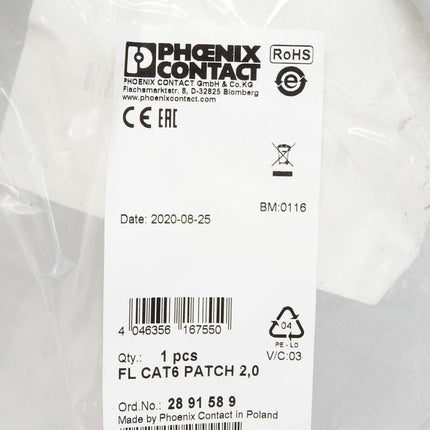 Phoenix Contact Patch-Kabel FL CAT6 PATCH 2,0 / 2891589 / Neu OVP