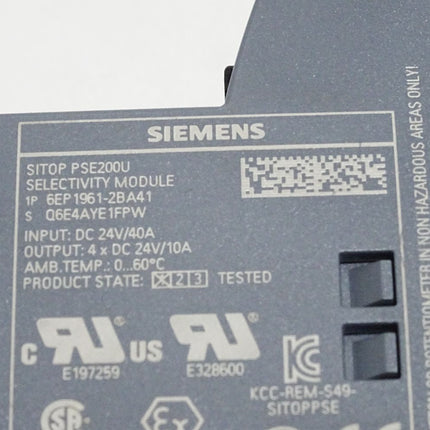 Siemens Sitop PSE200U Selectivity Module 6EP1961-2BA41 6EP1 961-2BA41