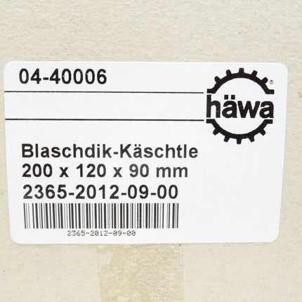 Häwa Blaschdik-Käschtle Gehäuse 04-40006 / 2365-2012-09-00 / 200 x 120 x 90mm / Neu OVP