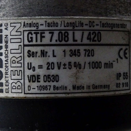 Lenze Servomotor GFQUBT080-22 1900min-1 3.5kW / Bremse 24V Hübner GTF 7.08L/420