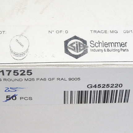 Schlemmer Plug Round M25 7217525 / Inhalt : 25 Stück / Neu OVP