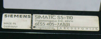 Siemens Simatic 6ES5 405-7AB31 // 6ES5405-7AB31 DIG 8xE 48V