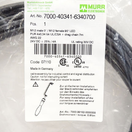 Murr Elektronik 7000-40341-6340700 / Neu OVP