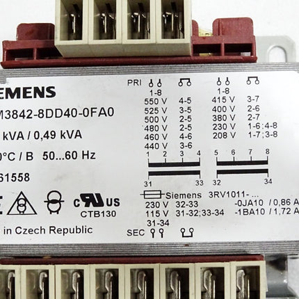 Siemens Trafo Transformator Sitas 4AM3842-8DD40-0FA0 4AM3842-8DD40-0FA0 550-525-500-480-460- 440-415-400-380-230-208 V auf 2x115V