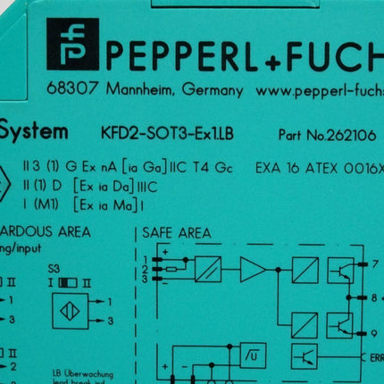 Pepperl+Fuchs Schaltverstärker K-System KFD2-SOT3-Ex1.LB 262106