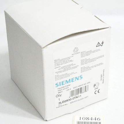 Siemens Hauptschalter 3LD2830-0TK11 / Neu OVP