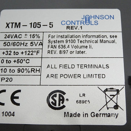 Johnson Controls XTM-105-5 Extension Module  / Neu OVP