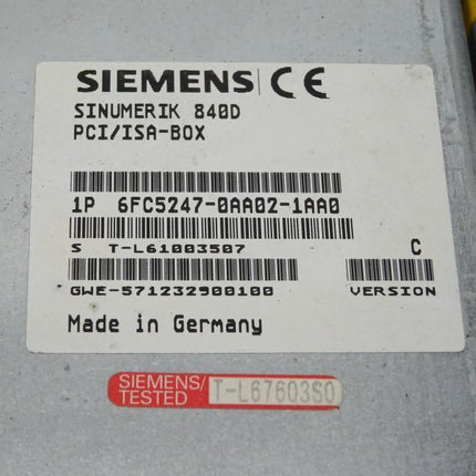 Siemens 6FC5203-0AB20-0AA1 TFT Color 840D + 6FC5210-0DA20-1AA1 Sinumerik MMC 103