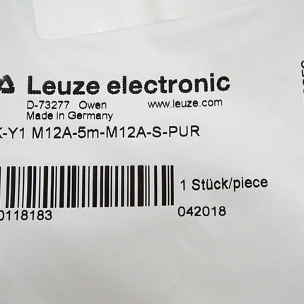 Leuze Electronic 50118183 K-Y1 M12A-5m-M12A-S-PUR Verbindungsleitung / Neu OVP