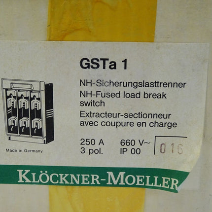 Klöckner-Moeller GsTa 1 NH-Sicherungslastttrenner 250A 3 polig / Neu OVP