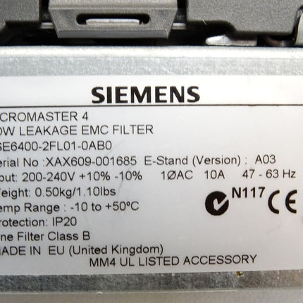 Siemens Micromaster420 6SE6420-2UC12-5AA1 6SE6 420-2UC12-5AA1 6SE6400-2FL01-0AB0 0.25kW