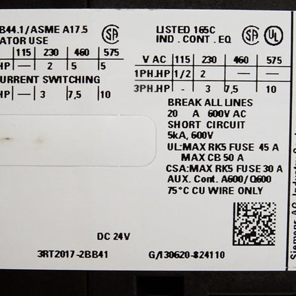 Siemens Sirius 3RT2017-2BB41 Leistungsschütz