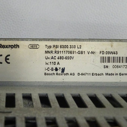 Rexroth PSI 6300.333 L2 Frequenzumrichter R911170631-GB1 / 480-690V / 110A