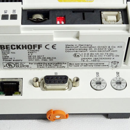 Beckhoff CX8080 Embedded-PC mit RS232/RS485 mit SD Karte und Windows Lizenz