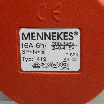 MENNEKES 1419 16A-6h Starkstromsteckdose Wandsteckdose - NEU