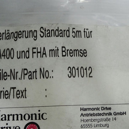 Harmonic Drive Verlängerungskabel HA400 FHA mit Bremse 301012 / Unbenutzt