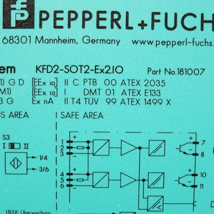 Pepperl+Fuchs 181007 Schaltverstärker KFD2-SOT2-Ex2.IO / Neuwertig OVP