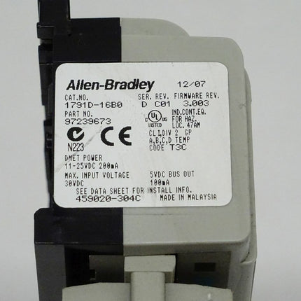 AB Allen Bradley CompactBlock I/O 1791D-16B0