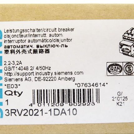 Siemens Leistungsschalter / 3RV2021-1DA10 / Neu OVP