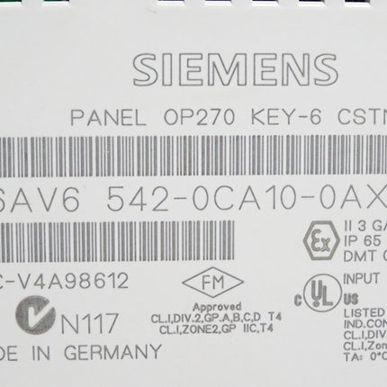 Siemens Panel OP270 6AV6542-0CA10-0AX0 6AV6 542-0CA10-0AX0 / Neuwertig