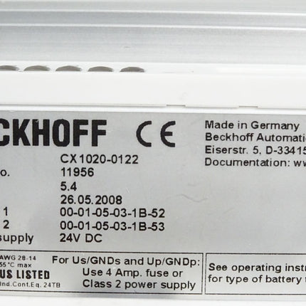 Beckhoff CPU-Grundmodul CX1020-0122 CX1020-N040 CX1020-N030 CX1020-N010 CX1020-N000