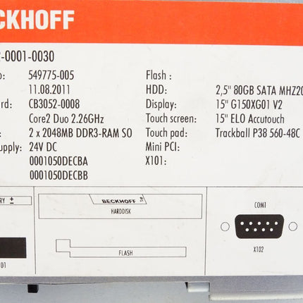 Beckhoff Economy-Einbau-Panel-PC / CP6222-0001-0030