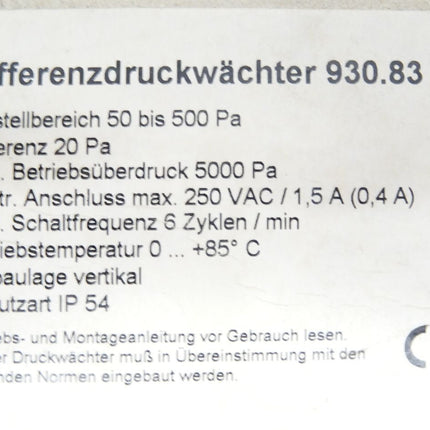 Climair® Differenzdruckwächter 930.83 / Neu OVP