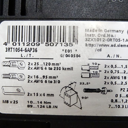 Siemens Sirius 3RT1054-6AP36 Leistungsschütz