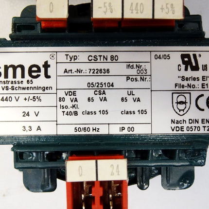 Ismet Trafo CSTN80 722636 80VA 440V 24V