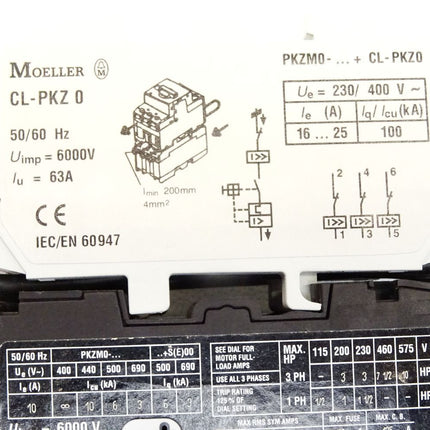 Moeller PKZM0-10 + NHI11-PKZ0 + CL-PKZ0