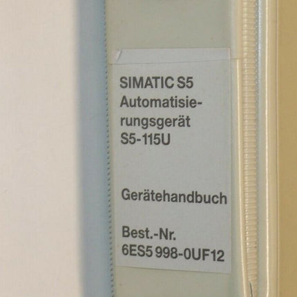 Siemens Simatic S5 Gerätehandbuch 6ES5998-0UF12 / 6ES5 998-0UF12