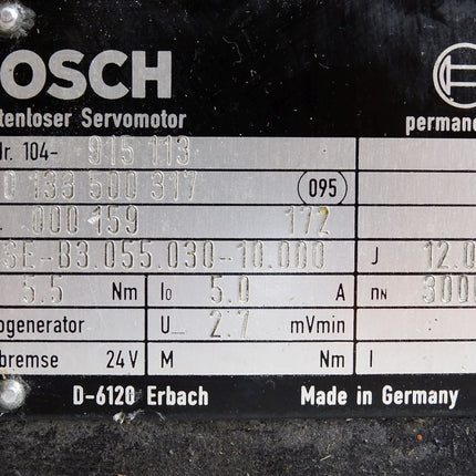 Bosch Bürstenloser Servomotor 0133500317 SE-B3.055.030-10.000 3000min-1