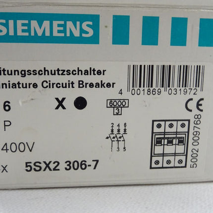 Siemens 5SX2306-7 4 stk. Leistungsschutzschalter C6 5SX2 306-7 neu-OVP