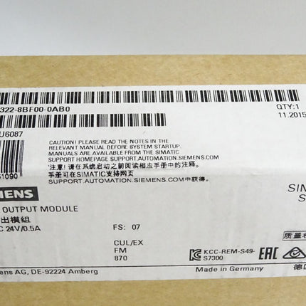 Siemens S7-300 6ES7322-8BF00-0AB0 6ES7 322-8BF00-0AB0 Neu OVP versiegelt