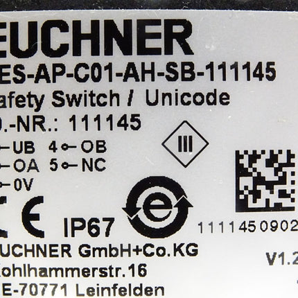 Euchner Safety Switch CES-AP-C01-AH-SB-111145 / Neu